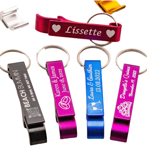 Porte-clés personnalisé en aluminium plat et portable, ouvre-bouteille <span class=keywords><strong>pour</strong></span> bouteille de bière - Product Image 1