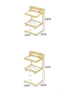 Armoire à outils de salon de coiffure moderne, dorée, murale, mobilier de salon, stations de coiffure, équipement avec armoire de rangement pour outils - Product Image 3