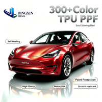 Film de protection de peinture automobile (PPF) en TPU brillant rouge effet métallique liquide rubis, auto-réparant, 7,5 mil, rouleau de 100 mètres