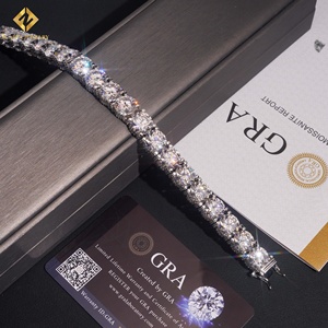 Pulsera de tenis de moissanita de 10 mm con incrustaciones de lujo, plata 925, joyería hip hop, pasa la prueba del diamante - Product Image 6