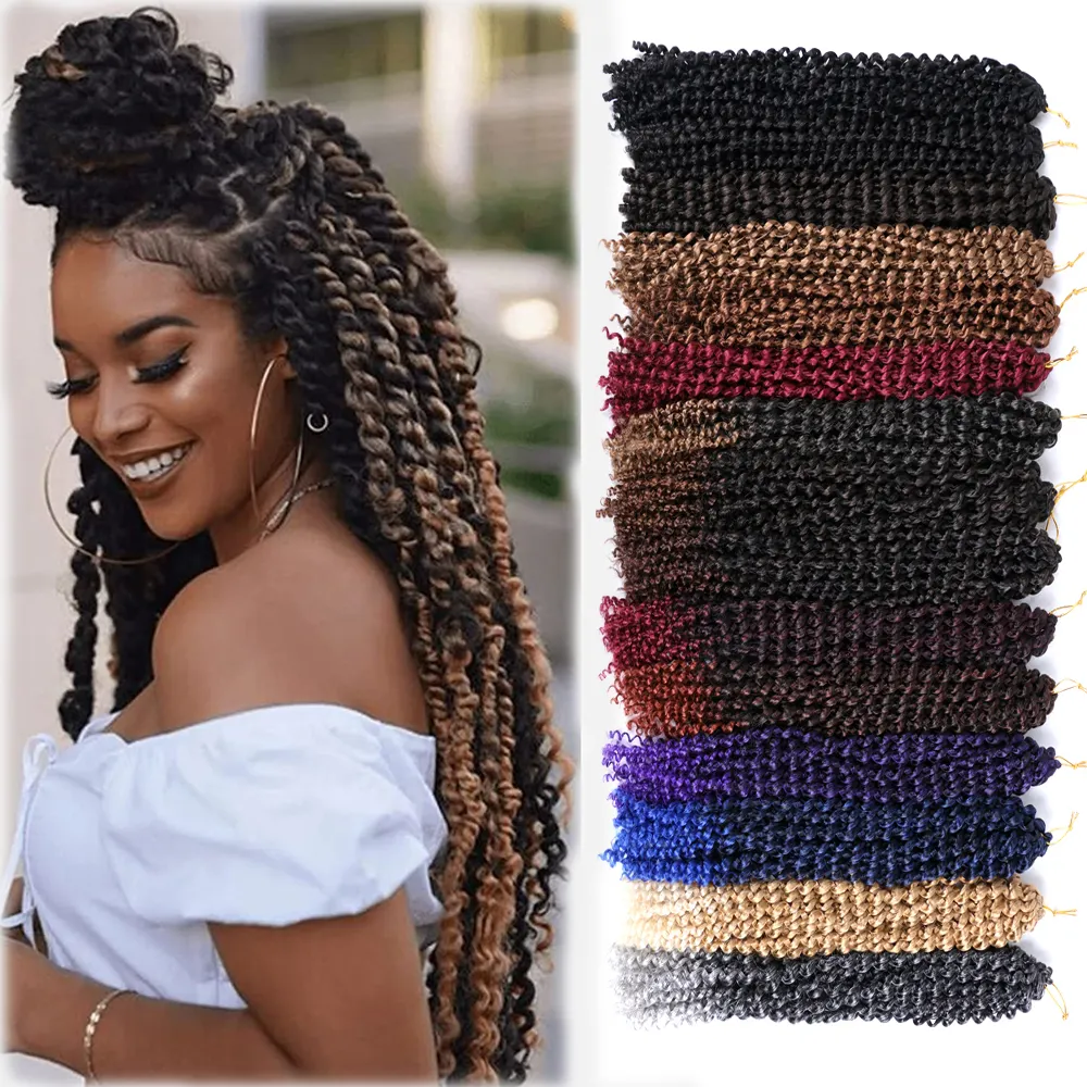 Hot sell passion twist hair 18inch water wave passion twists Synthetic Hair braiding passion twist crochet