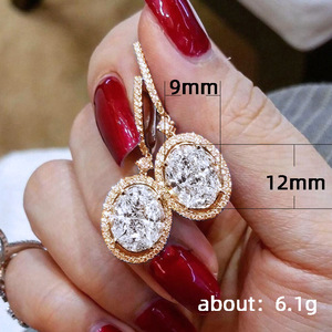 Orecchini Pendenti Ovali Color Oro per Donne, Eleganti Accessori Moda per Uso Quotidiano e Feste - Product Image 5