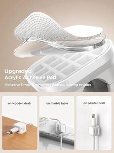 Magnetic Cable Clip Adjustable Cord Holder Under Desk Organizing Cable Management Wire Organizer Cable Holder for <b>Wall</b> and <b>Table</b> - Product Image 3