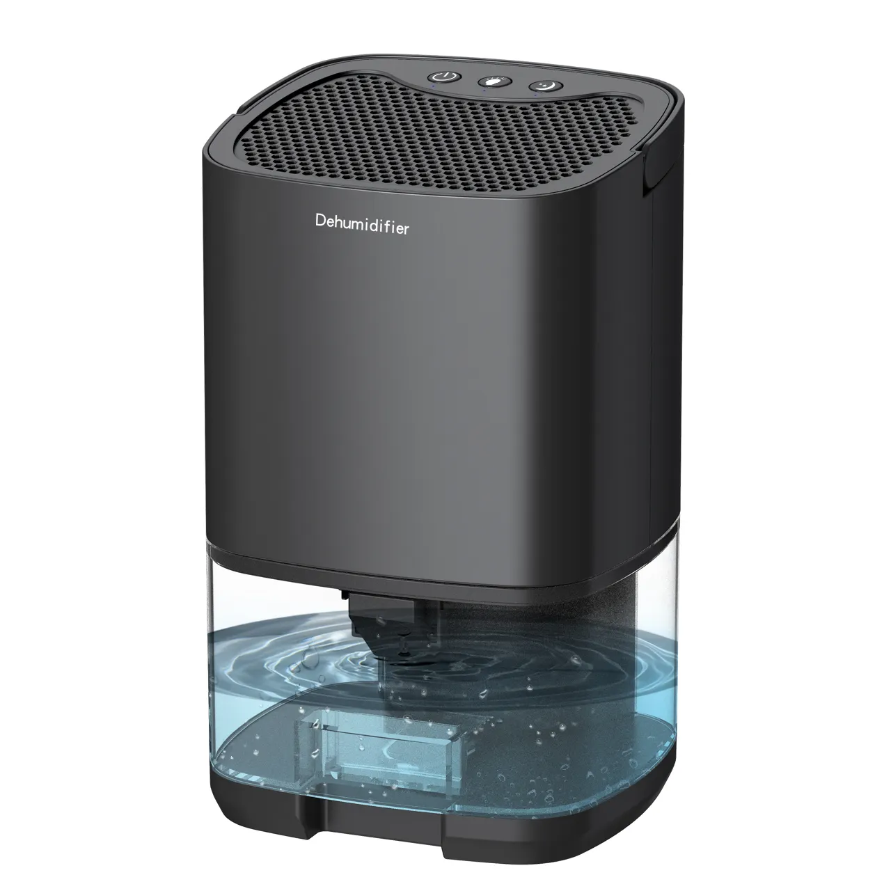 Dehumidifier udara portabel Mini, Pengering udara elektrik kebisingan rendah 7 LED untuk kantor rumah ruang tamu dapur kamar mandi 1L