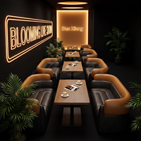 Combinaison de table et de chaises de banquet rembourrées pour usage commercial et mobilier de loisirs rétro pour restaurant musical