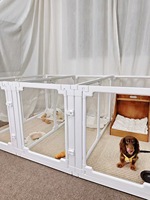 Parc caisse pour chien de grande taille facile à assembler stylo pour animaux de compagnie clôture en plastique robuste pour chiot lapin avec roues