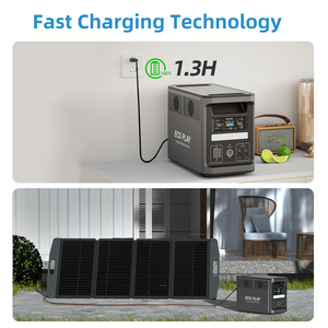 Ecoplay 1.5kWh สถานีพลังงานแบบพกพา1800W แบตเตอรี่ LiFePO4แผงโซลาร์เซลล์ความจุขนาดใหญ่สำหรับการเดินทางกลางแจ้งใช้ในบ้าน - Product Image 4