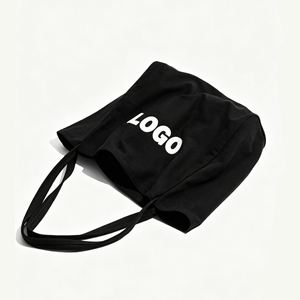 Grand sac fourre-tout en toile personnalisé avec logo imprimé, réutilisable pour femmes, sac à bandoulière en coton épais, sac à main décontracté, cadeau de marque - Product Image 5