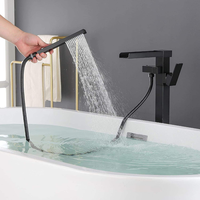 Mitigeur de douche autoportant en laiton KMIA DT-087B, robinet de baignoire à poser au sol avec cartouche céramique, finition polie douce