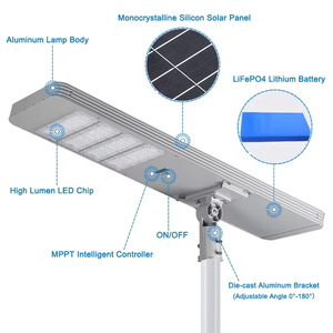 Lámpara Solar para Exteriores IP65 de 100W, Luz Diurna de 6000K, Diseño de Aluminio LED, Garantía de 3 Años, Certificación RoHS, Batería para Iluminación Vial - Product Image 4