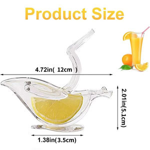 Presse-agrumes manuel mini en forme d'oiseau, transparent, en plastique, portable, facile à nettoyer, pour oranges et citrons - Product Image 5