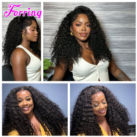 Perruque de cheveux naturels bouclés birmans indétectable, effet cuir chevelu réel, sans colle, avec dentelle frontale HD, cheveux humains vietnamiens