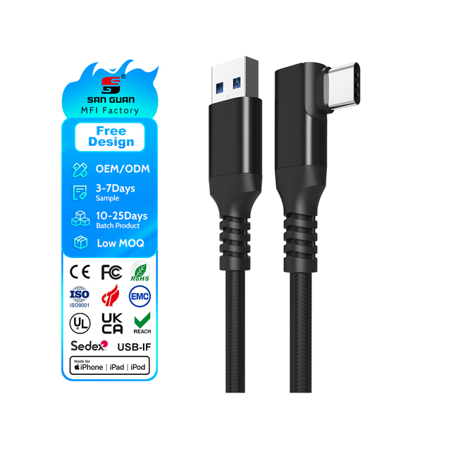 VR Headset Cable USB3.0 Gen2 USB Type C Cable 16FT Nylon Braid C to USB for Quest Link VR Data Sync Cable