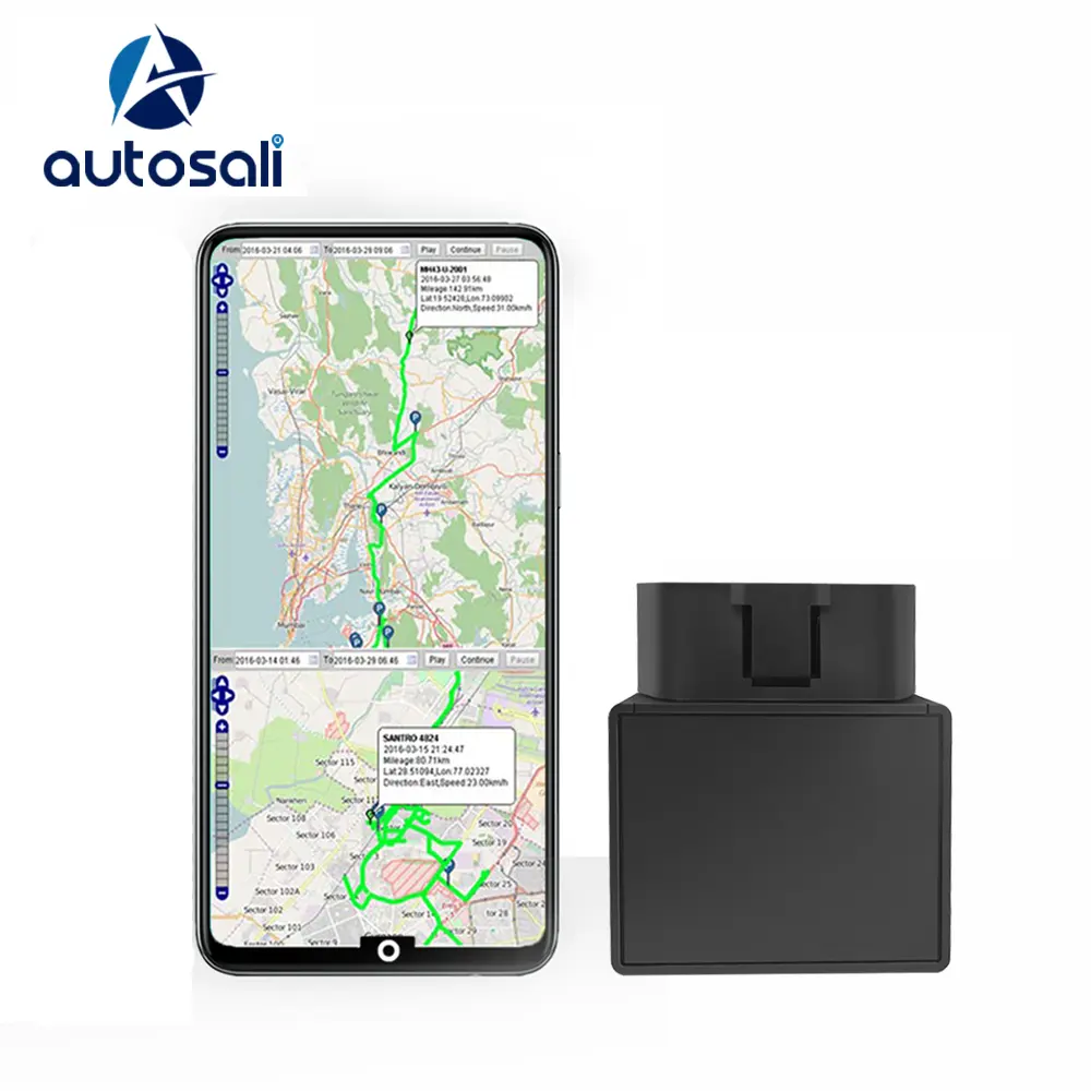 Auto-Sali OBD-4G Car Security System with Monitoring Geo-fence Smart Plug and Play OBD2 Tracker for Fleet Management