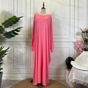 6210 #   Vente flash : robe de prière pour femmes musulmanes, col rond, long hijab, jilbab, abaya islamique, robes maxi de Dubaï - Product Image 5