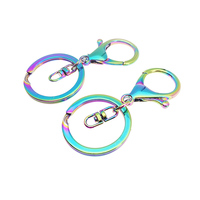 Vente en gros de porte-clés à fermoir homard arc-en-ciel, porte-clés en métal, mousquetons
