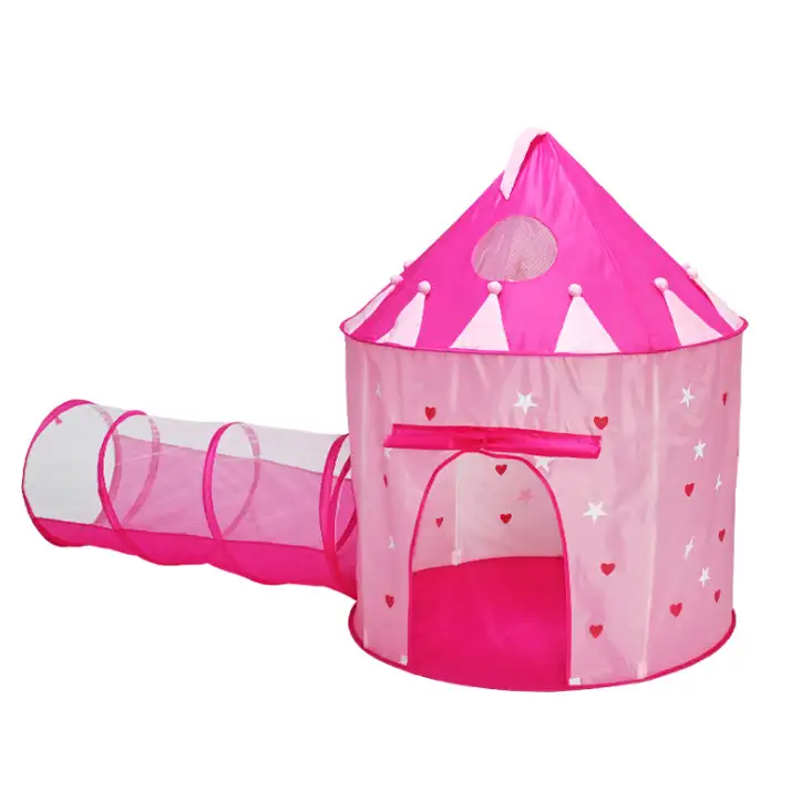 Castillo de princesa noctilucou stars 2 en 1 para niños, YF-W1201L, gran oferta de Navidad, tienda con túnel pop-up para jugar al aire libre