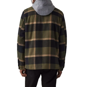 Veste doublée <span class=keywords><strong>Sherpa</strong></span> en coton écossais pour hommes avec capuche détachable double poches poitrine <span class=keywords><strong>surchemise</strong></span> matelassée pour vêtements de travail d'hiver - Product Image 4