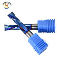Warrior's 3/8 Nano Blue Coating 2 Flûtes Compression Bits Up/Down CNC Fraisage Bois Support OEM Personnalisé