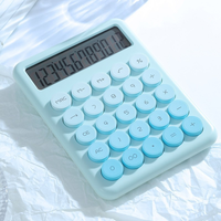 Kalkulator warna-warni berwarna permen desain tablet keyboard ringan nyaman portabel mini alat tulis hitungan matematika lucu