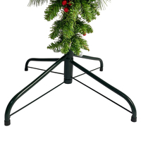Décorations de Fêtes de Forme Unique Arbre de Noël Artificiel Inversé en Pin de 7,5 Pieds avec des Baies Rouges