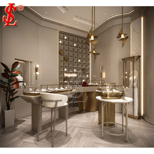 Vitrine à bijoux moderne en acier inoxydable, armoire en verre trempé en arc, vitrine à bijoux - Product Image 6