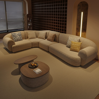 Canapé en tissu en forme de L, design minimaliste, spacieux, modulaire, avec accoudoirs larges, pour la maison, l'appartement, la villa, le salon, l'hôtel, les espaces commerciaux