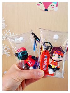 Emballage Transparent avec boutons, sac à poignée en plastique PVC - Product Image 3