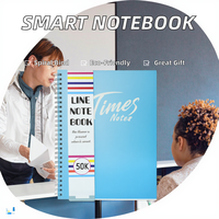 Cahier à reliure spirale de taille A5 de haute qualité couverture de papier effaçable réutilisable intelligent approvisionnement direct d'usine pour les cadeaux