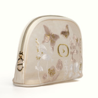 Muschelförmige Bestickte Gaze-Kosmetiktasche Transparente Netz-Kosmetiktasche mit Elegantem Muschelform-Design