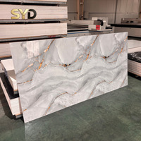 Panneau mural en PVC effet marbre anti-UV, facile à installer, pour projets de bricolage, crédences de salle de bain, décoration d'hôtels et intérieurs commerciaux