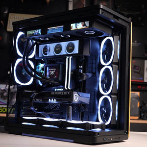 Boîtier d'ordinateur de jeu <span class=keywords><strong>Aigo</strong></span> StellarSpark ATX de type tour moyenne avec écran FHD 9,16 pouces en verre incurvé, prend en charge les cartes mères BTF MB 50Serie GPU PC - Product Image 2