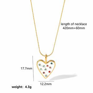 Collier pendentif œil porte-bonheur plaqué or 18 carats en forme de cœur avec zircon pour femme, bijou cadeau - Product Image 5