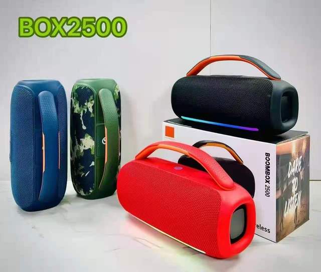 Boombox2500 High Quality Portable Wireless for Speaker with Handle RGB LED Light Battery-Outdoor FM Car Speaker