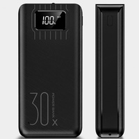 Banco de Energía Portátil de 30000 mAh con Pantalla LED, Doble PD de 18W, Carga Rápida y Linterna