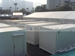 Toilettes mobiles en acier de 20 pieds, écologiques, modulaires, préfabriquées, avec portes indépendantes, pour l'Asie du Sud-Est - Product Image 1