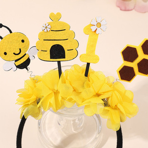 <span class=keywords><strong>Serre</strong></span>-tête de fête motif coccinelle, abeille et fleur, mignon, pour enfants, avec abeille jaune de dessin animé, accessoire de cheveux festif pour filles, idéal pour anniversaire - Product Image 4