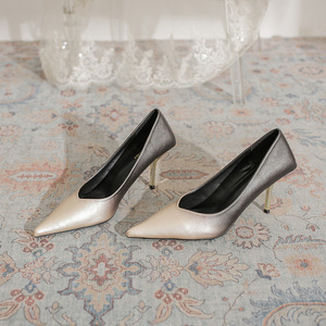 Zapatos de tacón alto con punta en pico, de charol, estilo D'Orsay, con tacón de aguja, sin cordones, para mujer, para todas las temporadas. - Product Image 1