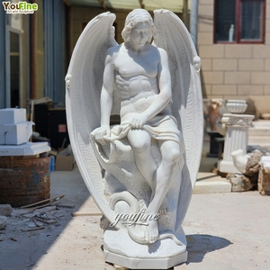 Sculpture d'ange Lucifer en marbre, décoration religieuse chrétienne pour hall - Product Image 3
