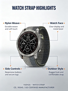 Hook Loop Fabric Strap Garmin Fenix 7X Pro <strong>Epix</strong> <strong>2</strong> 22mm/26mm Elastic Braided Band for Instinct 2X Solar Forerunner 965 - Product Image 3