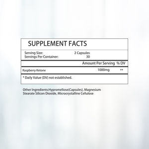 Private Label Raspberry Ketones <b>Supplement</b> Capsules GLP-1 Supports Healthy Metabolism Antioxidants Weight Management Adult - Product Image 2