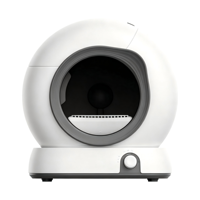 Bac à litière intelligent pour chat en plastique ABS, toilette électrique autonettoyante, nettoyage en un clic, anti-éclaboussures, design entièrement fermé, capacité de 45 L