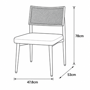 Chaise de salle à manger Scandi Camel Back avec panneau en rotin et coussin couleur <span class=keywords><strong>avoine</strong></span> sur structure claire, durable pour salle de bain et atelier - Product Image 4