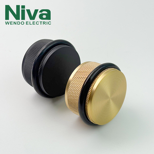 Fermaporta Universale Niva a Pavimento, Accessorio per Camera da Letto, in Ottone Massiccio Zigrinato, Fermaporta in Ottone e Gomma - Product Image 5