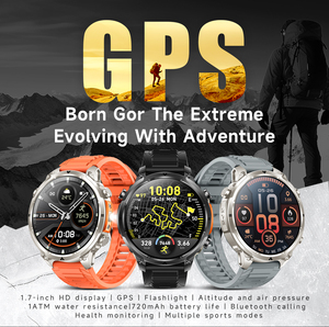 Reloj Inteligente GPS <span class=keywords><strong>para</strong></span> Exteriores MK100 <span class=keywords><strong>con</strong></span> Pantalla IPS HD de 1.7 Pulgadas, Altímetro, Barómetro, Brújula, Resistencia al Agua 1ATM, Monitor de Frecuencia Cardíaca y Sueño - Product Image 2