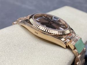 Reloj Mecánico de Pareja de Alta Calidad al por Mayor, Diseño de Oro Rosa, con Indicador de Fecha, Movimiento 3255, para Hombre y Mujer - Product Image 3