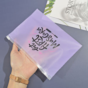 Vêtements Ziplock Sacs En Gros Impression Personnalisée <span class=keywords><strong>Sac</strong></span> À Fermeture Éclair avec logo pour Vêtements Givré Curseur Eva Blanc Zipper Vêtements Sacs - Product Image 2