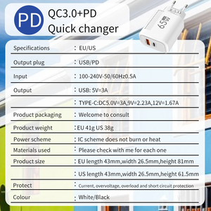 Cargador GaN de Alta Calidad de 65 W QC3.0, Cargador Rápido de Pared USB Tipo C PD para Teléfono Móvil, Adaptador Rápido - Product Image 5
