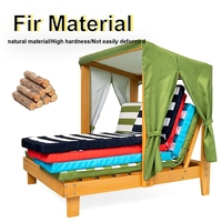 Chaise longue de plage d'enfants-Canapé pliable extérieur avec dossier, double siège pour le farniente d'animal familier de jardin d'enfants