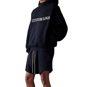 Supplier Wholesale Luxury Black <b>Cropped</b> <b>Top</b> Hoodie Custom Puff Printed Heavyweight Cotton Oversized <b>Cropped</b> Hoodie With Pocket - Product Image 4